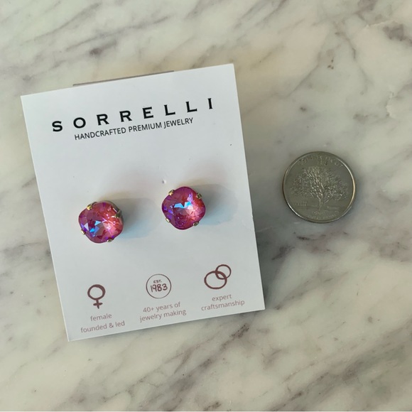 Sorrelli Pink Crystal Earrings - Picture 5 of 6